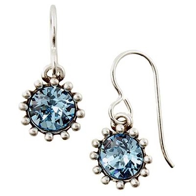 Antique Silver â€œCupcakeâ€ Earrings- Aquamarine