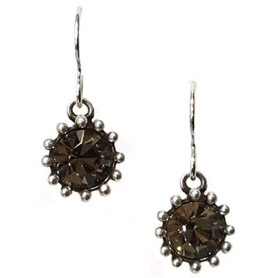 Antique Silver â€œCupcakeâ€ Earrings- Black Diamond