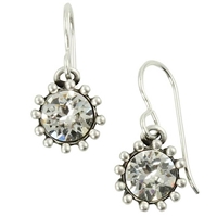 Antique Silver â€œCupcakeâ€ Earrings- Clear