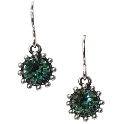 Antique Silver â€œCupcakeâ€ Earrings- Light Turquoise