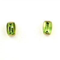 14k Gold Post Earrings- Peridot