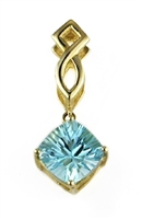 14k Gold Pendant/Slide- Sky Blue Topaz