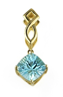 14k Gold Pendant/Slide- Sky Blue Topaz