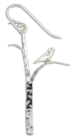 "Bird on a Branch" Earrings-  Sterling Silver