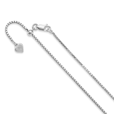 Sterling Silver Adjustable Box Chain