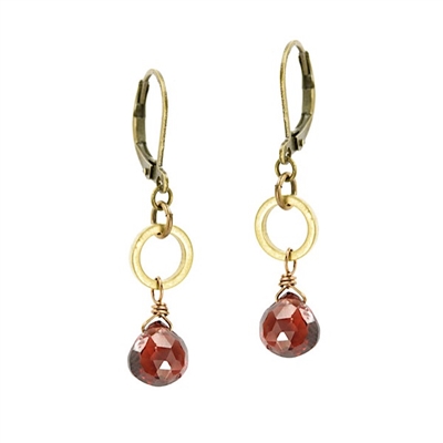 Garnet Leverback Earrings â€œRing of Fire IIâ€