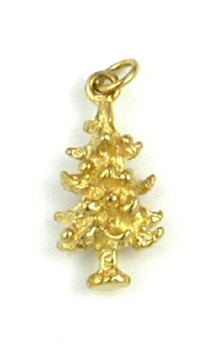 14K Gold Charm-Pine Tree