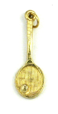 14K Gold Charm-Tennis Racquet with Ball