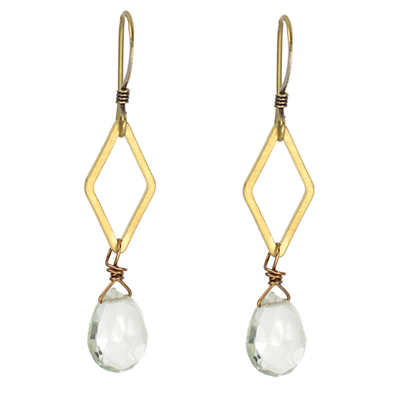 Green Amethyst Dangle Earrings