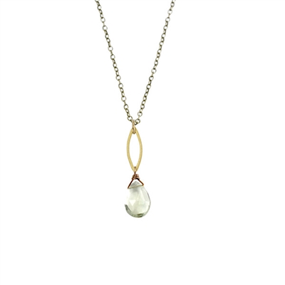 Green Amethyst Pendant Necklace