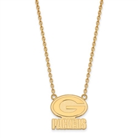 Green Bay Packers Necklace-Large- Gold Plated