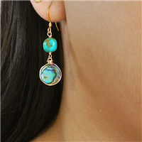 Gold Filled Drop  â€œDaughter of the Seaâ€ Earrings- Turquoise