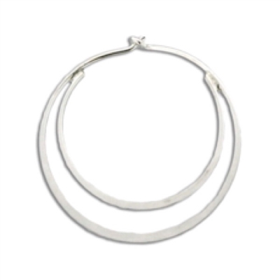 Flattened Double Hoop Earring