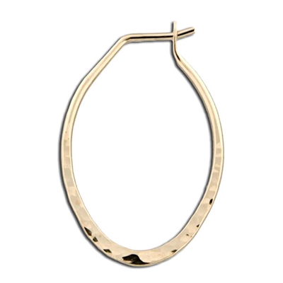 Hammered Oval Hoop Earring