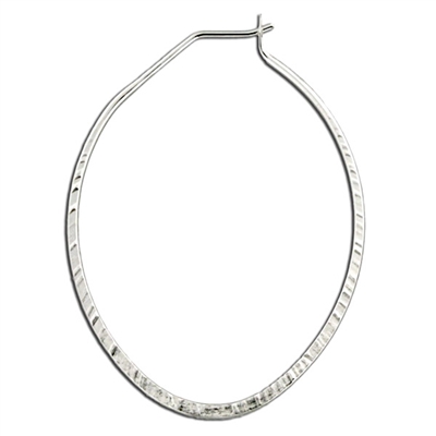 Cross Peen Hoop Earrings- Sterling Silver