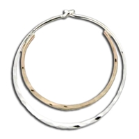 Hammered Double Hoop Earring- Sterling Silver & Gold Filled