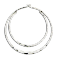 Hammered Double Hoop Earring