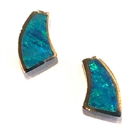 14k Gold Post Earrings -Australian Opal