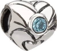 1/2 price- Chamilia Bead -December Birthstone Heart-Retired