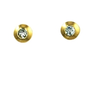 14k Gold Post Earrings- Aquamarine