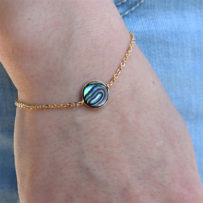 14k Gold Filled Bracelet- Small Abalone