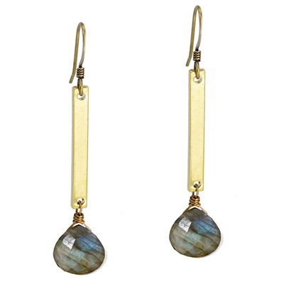 Labradorite Leverback Earrings- Raise the Bar 2