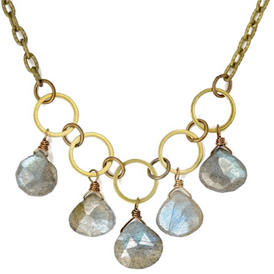 Labradorite 5 Circle Necklace