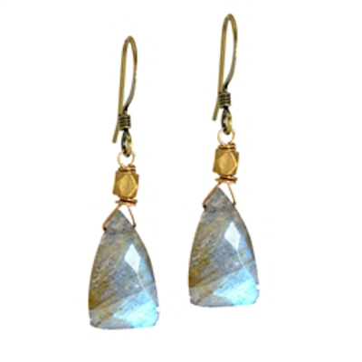 Labradorite â€œTriangularâ€ Dangle Earrings