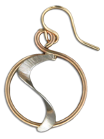 "Shield" Earrings-  Sterling Silver & Gold Filled