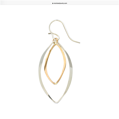 â€œMarquise Link" Earrings- Sterling Silver & Gold Fill