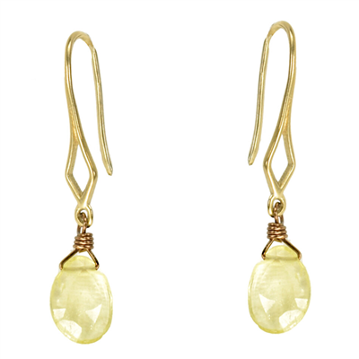 Lemon Quartz Dangle Earrings