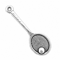 Sterling Silver Charm-Tennis Racket with Ball