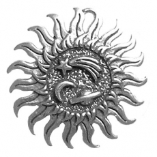 Sterling Silver Charm-Sun with Stars