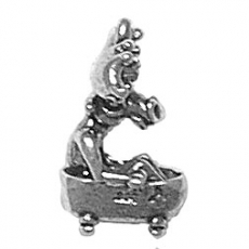 Sterling Silver Charm-Moose in Bathtub