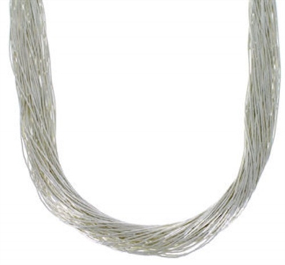 18" Liquid Silver Necklace-50 Strands