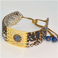 â€œButterflyâ€ Beaded Bracelet -Medium-Gold Plated