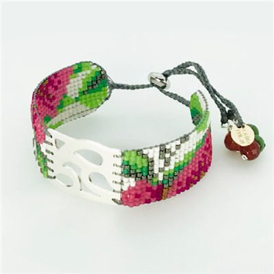 â€œSummer Dropsâ€ Beaded Bracelet -Medium-Silver Plated