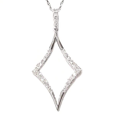 10k White Gold Diamond Pendant