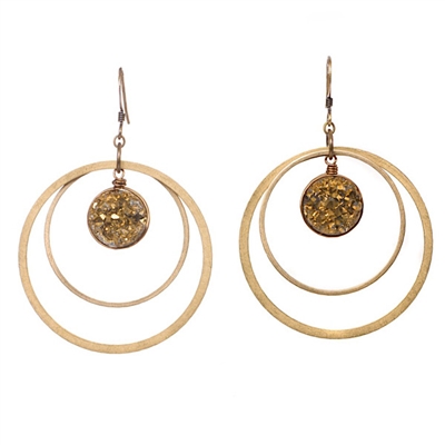 Golden Druzy Earrings