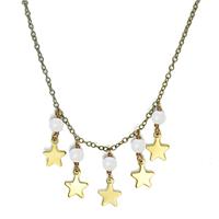 Rainbow Moonstone Dainty Stars Necklace