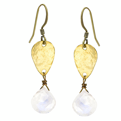 Rainbow Moonstone Teardrop Earrings