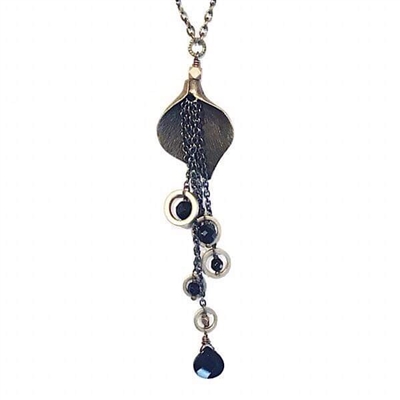 Long Black Onyx Necklace- â€œEarthen Surgeâ€