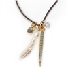 Turquoise Paveâ€™ Charm Necklace