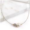 Freshwater Pearl Grey Moonstone Necklace