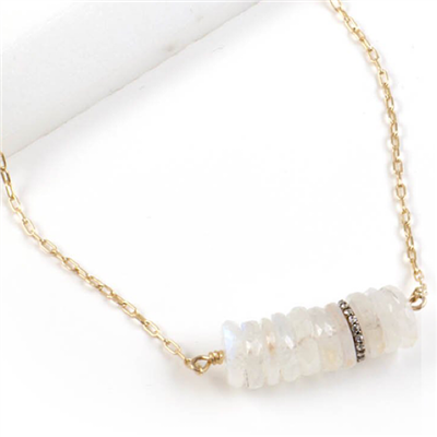 Moonstone Paveâ€™ Necklace