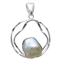 Sterling Silver Necklace- White Freshwater Pearl