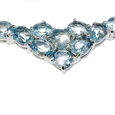 Sterling Silver Necklace- Sky Blue Topaz