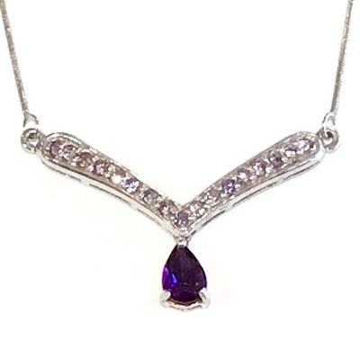 Sterling Silver Necklace- Amethyst & Tanzanite