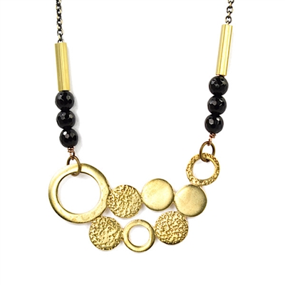 Black Onyx Contemporary Circles Necklace