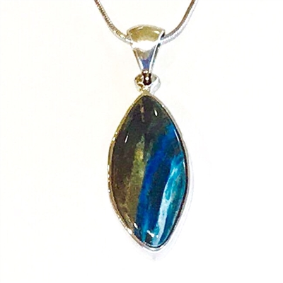 Sterling Silver Pendant- Peruvian Blue Opal